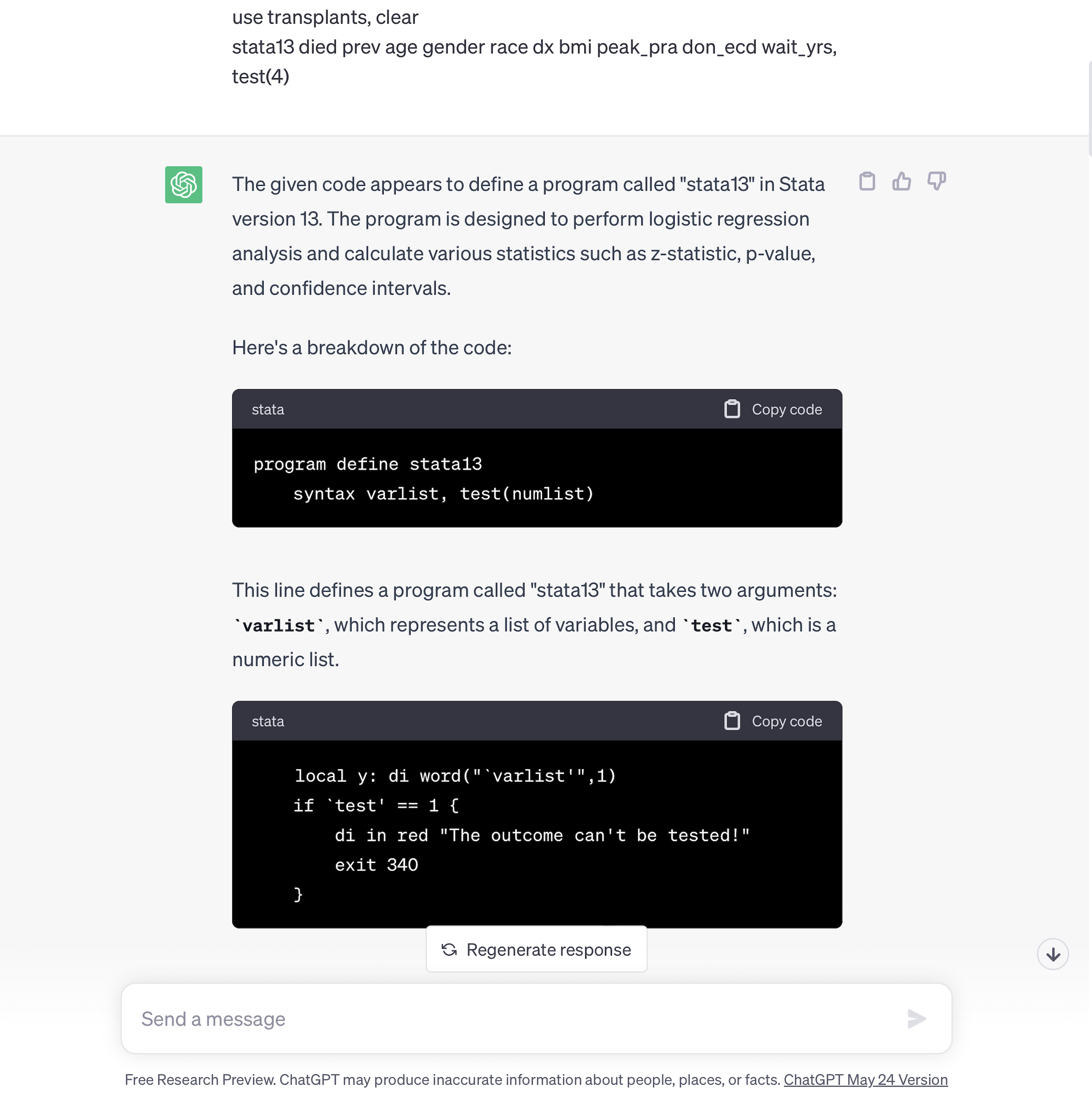 Results — Stata Programming